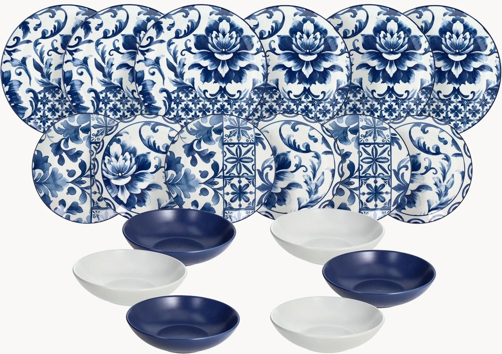 Serviço de mesa em porcelana Madison Ortigia, conjunto de 18