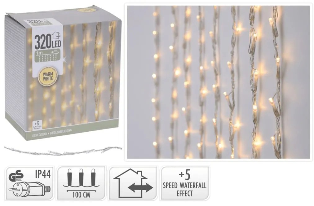 439756 Ambiance Cortina de iluminação com 320 luzes LED
