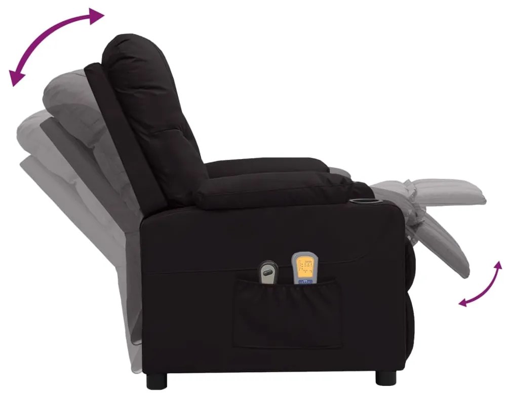 Poltrona de massagens elétrica couro artificial preto