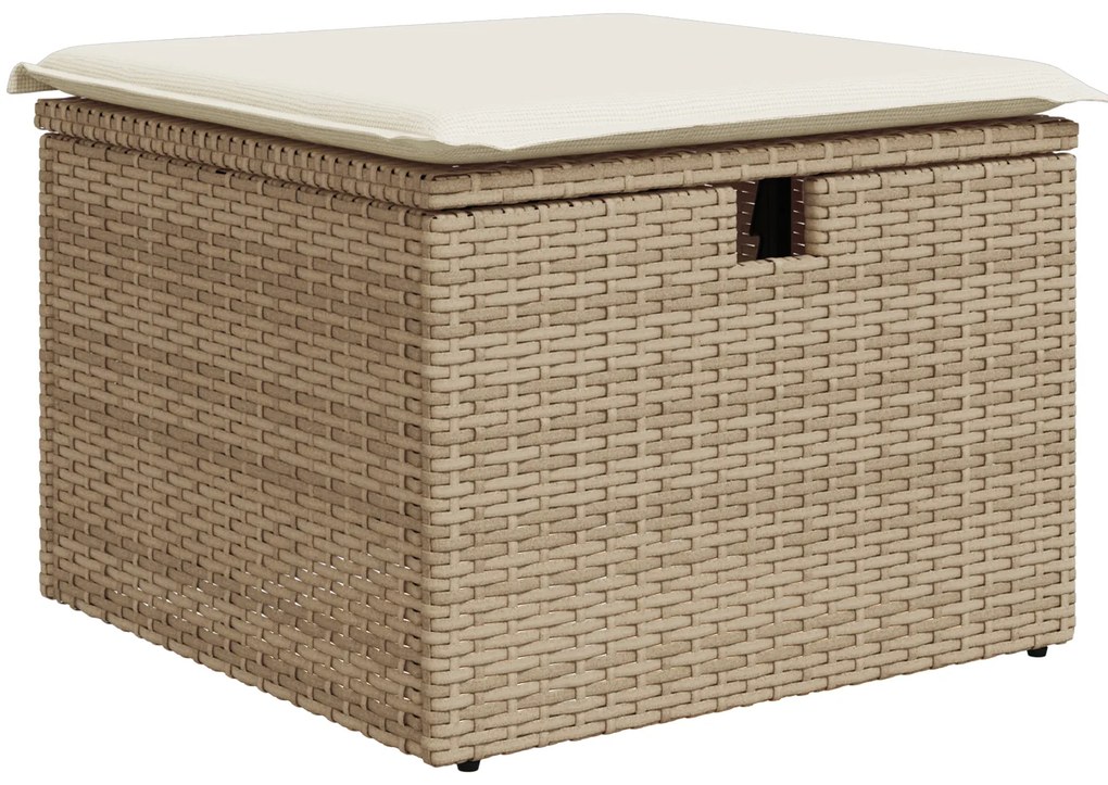 Conjunto de Sofá de Jardim com 8 Peças e Almofadas Bege Rattan Sintéti