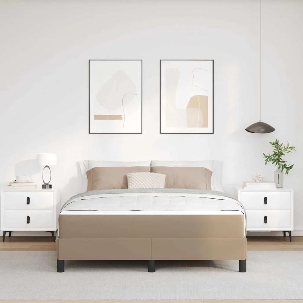 Cama Outros Cappuccino 140 x 200 cm Couro sintético