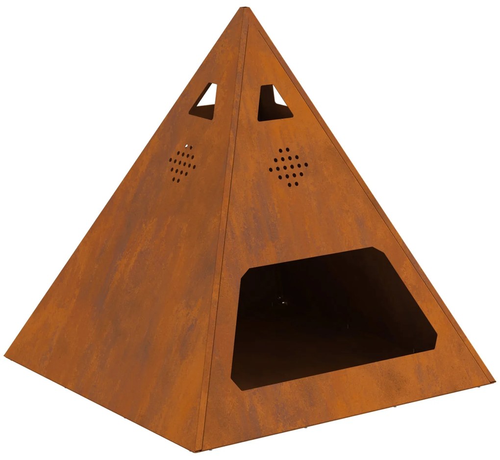 Fogueira Pyramid 50x50x51 cm Aço Envelhecido