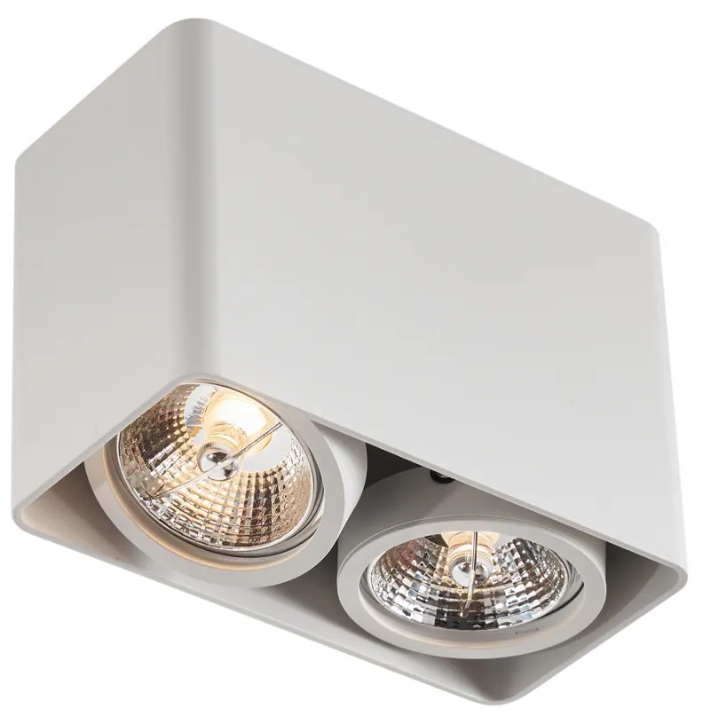 Foco de superfície de design branco GU10 70mm 2-luzes giratório e inclinável - Vox Design