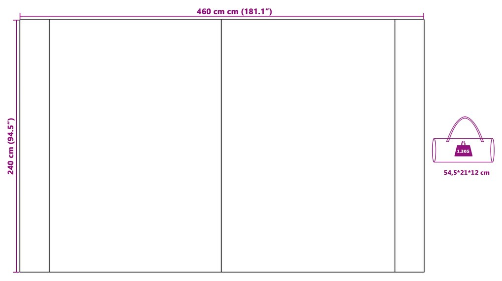 Lona Resistente à Água Verde 460 x 240 cm