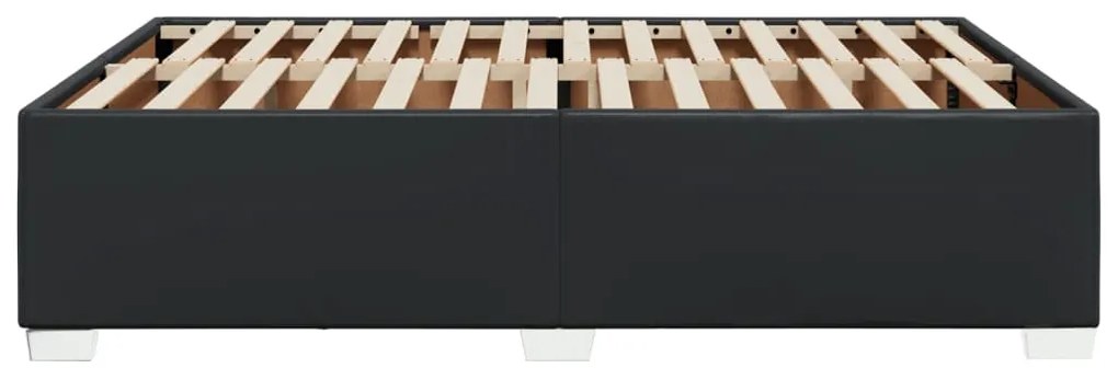 Estrutura de cama 160x200 cm couro artificial preto