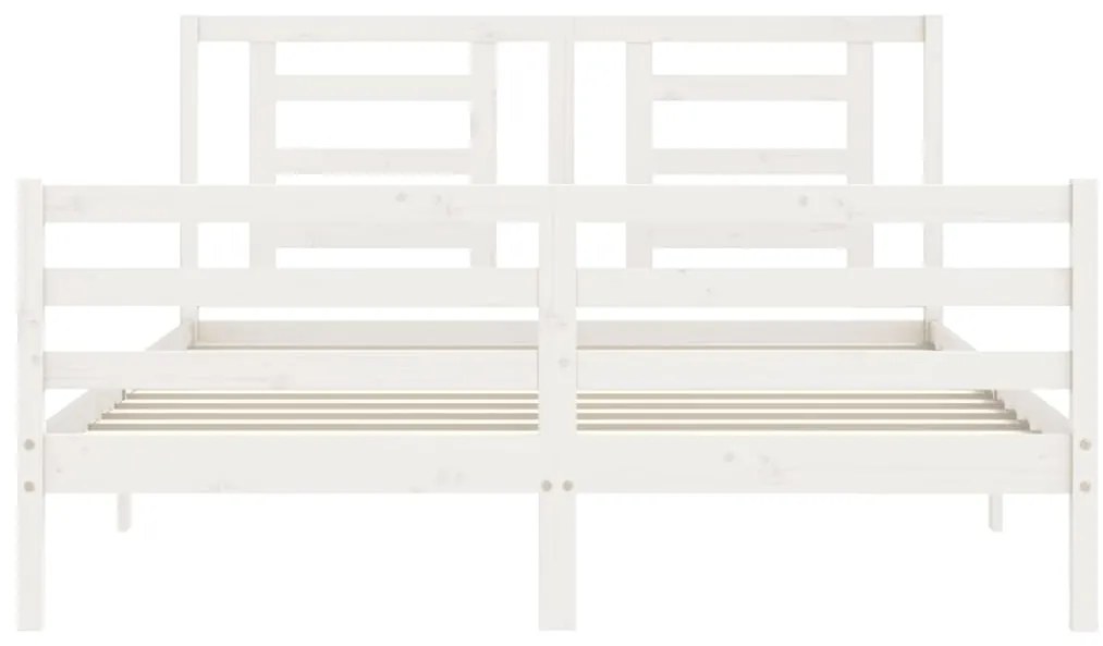 Estrutura de cama com cabeceira 160x200 cm madeira maciça