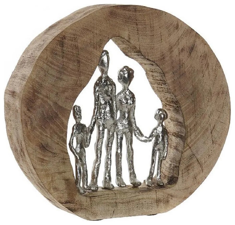 Figura Decorativa DKD Home Decor Alumínio Madeira de mangueira (29.5 x 6.5 x 28.5 cm)