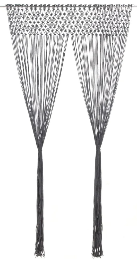 Cortina macramé 140x240 cm algodão antracite