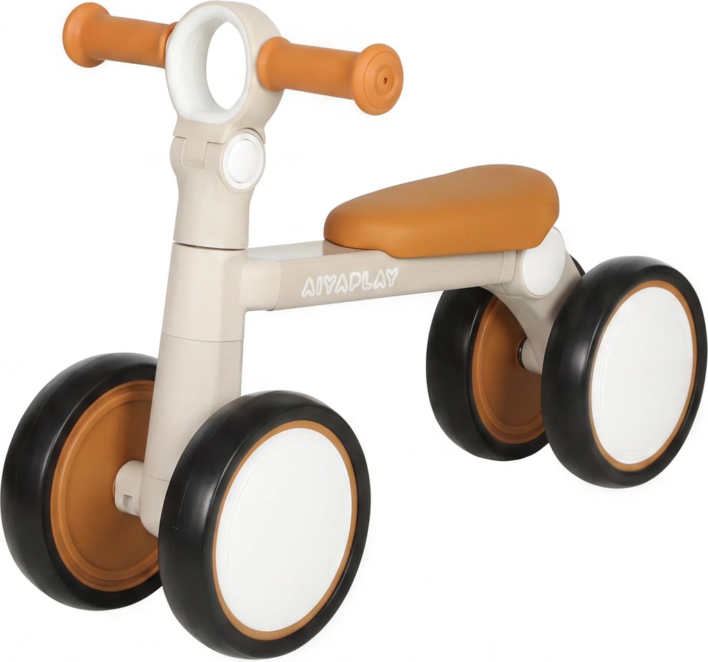 Bicicleta de Equilíbrio para Bebé Dobrável, 57 x 28,5 x 40 cm, Estrutura Leve em Alumínio, Creme