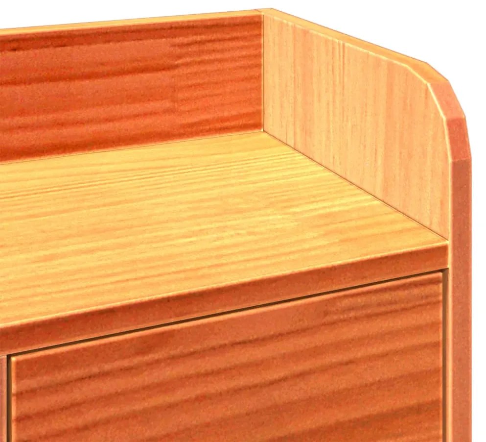 Cama com estante sem colchão 90x200cm pinho maciço castanho-mel
