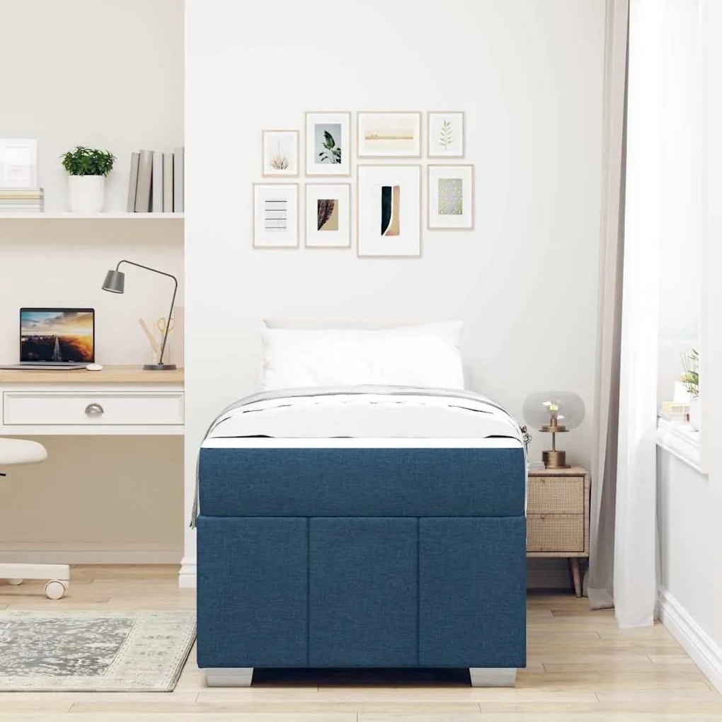 Estrutura da Cama Azul 90 x 190 cm tecido