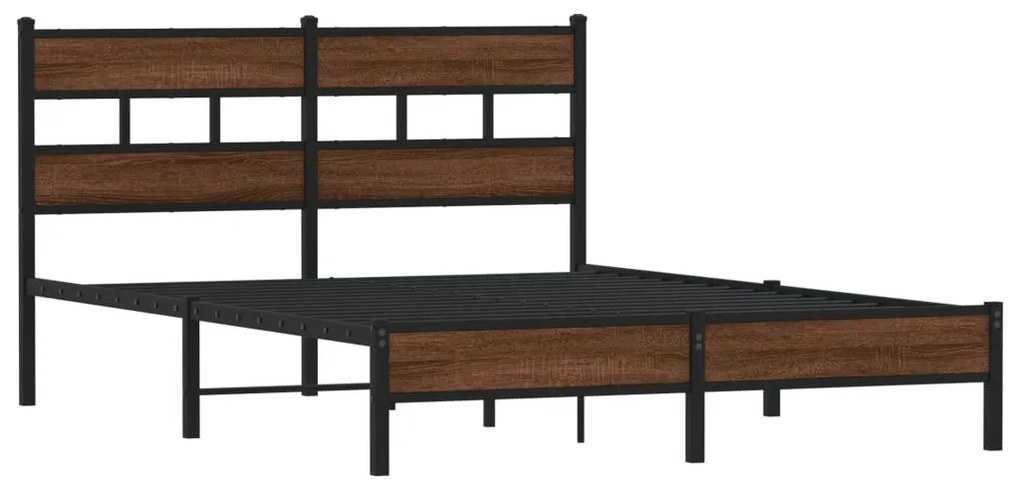 Estrutura cama s/ colchão derivados madeira carvalho castanho