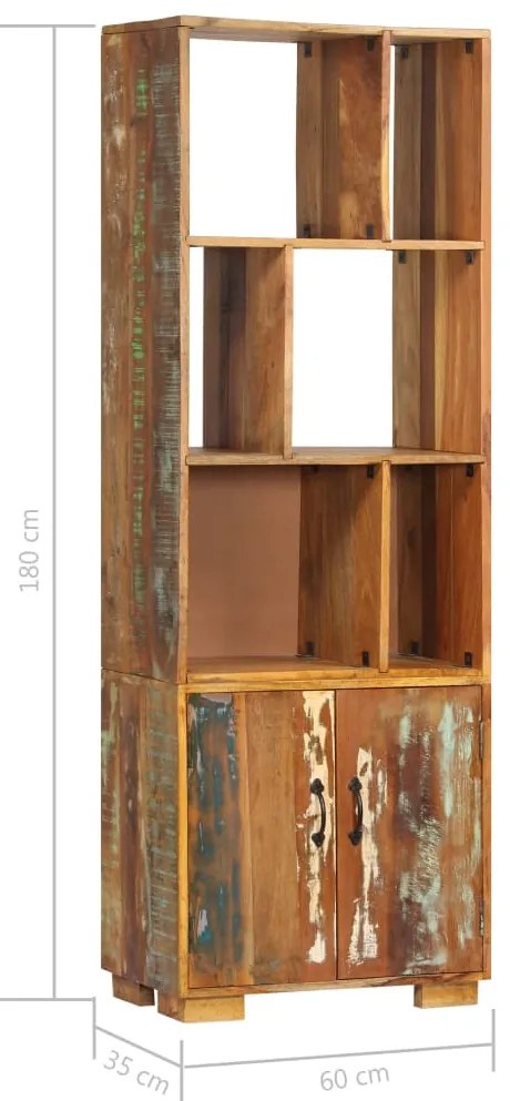Estante 60x35x180 cm madeira recuperada maciça