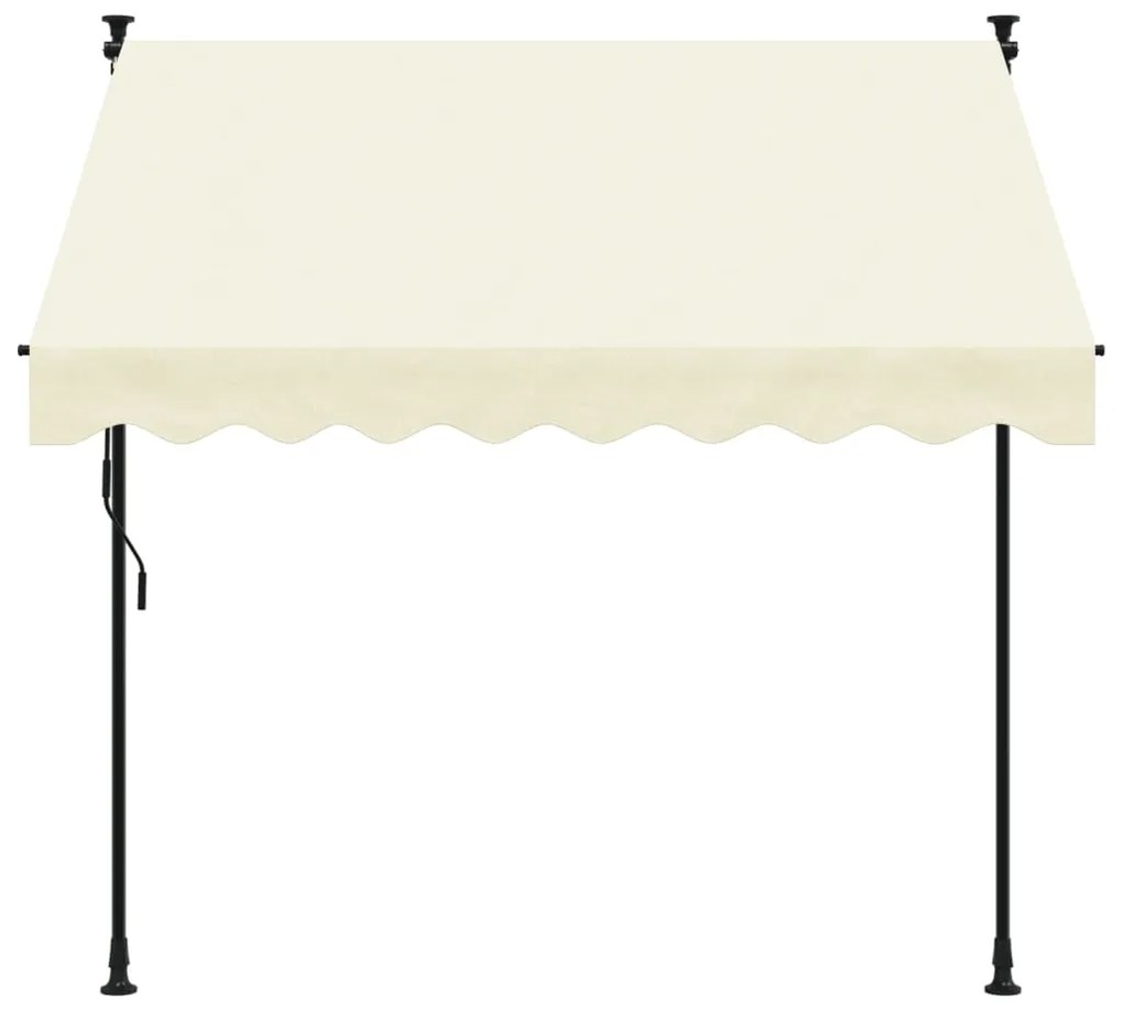 Toldo retrátil 200x150 cm tecido e aço cor creme