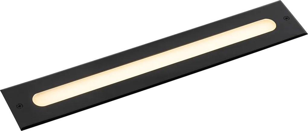 Conjunto de 2 focos de chão modernos pretos 50 cm incl. LED IP65 - Eline