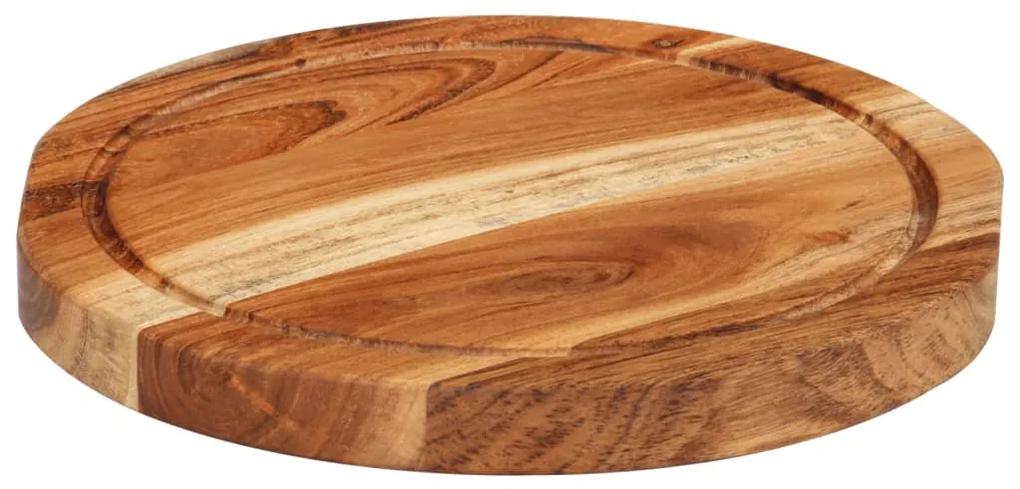 Tábua de cortar Ø25x2,5 cm madeira de acácia maciça