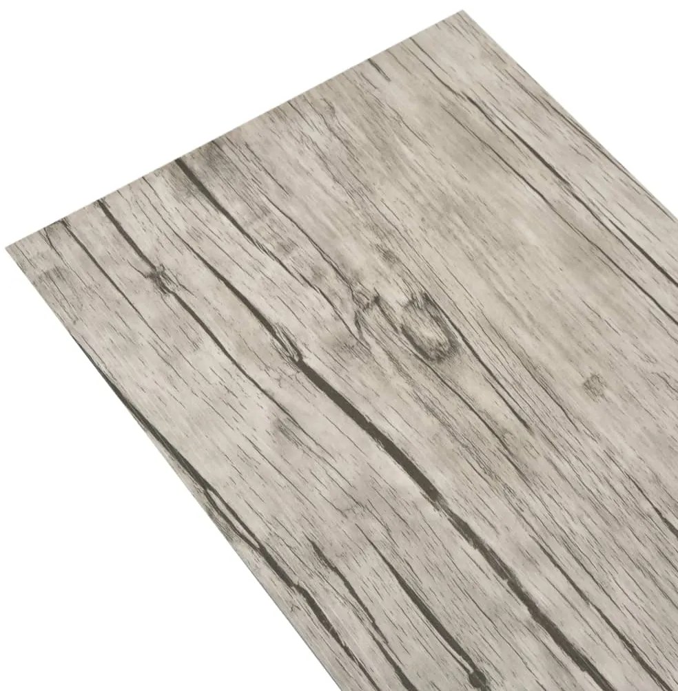 Tábuas soalho não-autoadesivas PVC 4,46 m² 3 mm cinza-claro