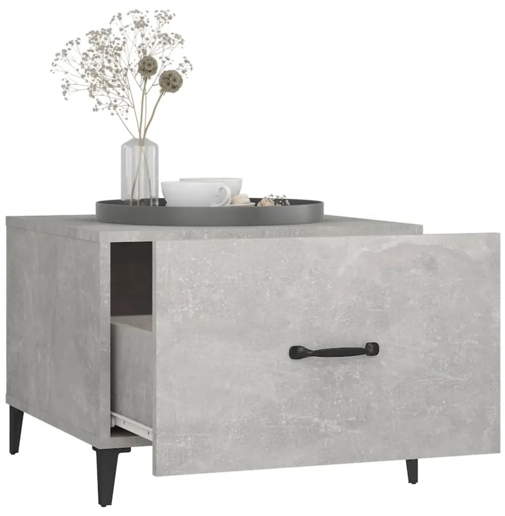 Mesas de centro + pernas de metal 2pcs 50x50x40 cm sonoma cinza