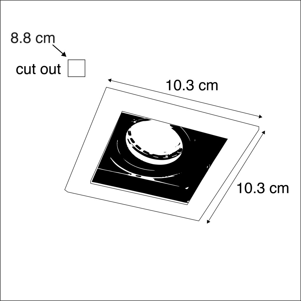 Foco embutido inteligente branco Incl. WiFi GU10 ajustável - Carree