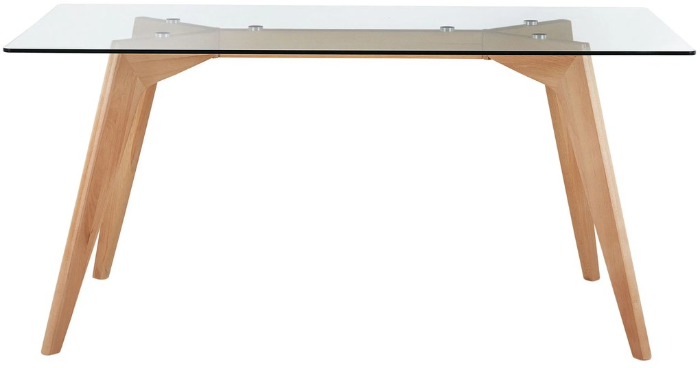 Mesa de jantar com tampo de vidro 160 x 90 cm HUDSON Beliani