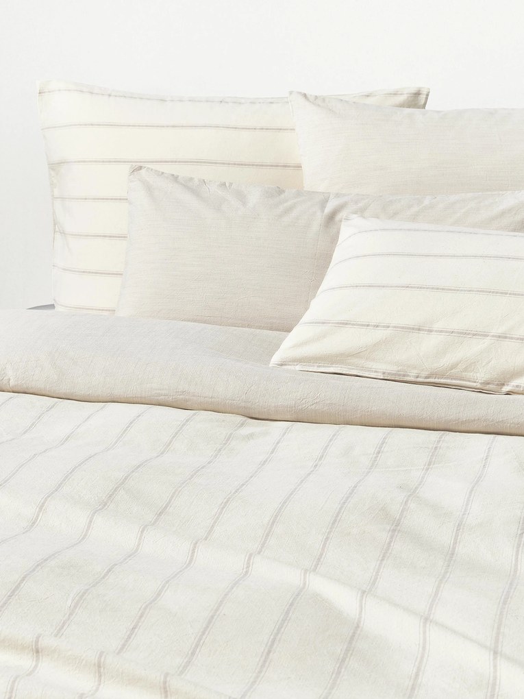 Capa de edredão em algodão lavado Caspian, com riscas