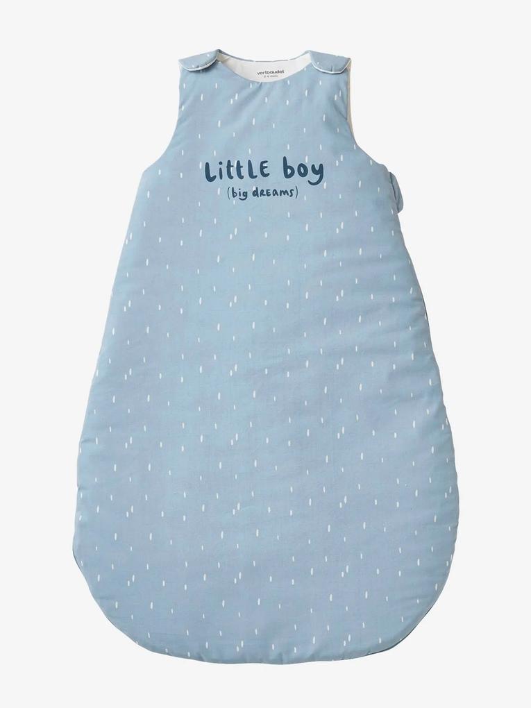 Saco de bebé, tema Little Boy azul medio liso com motivo