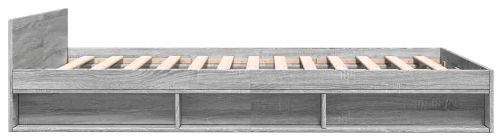 Estrutura de cama c/ gavetas derivados madeira cinza sonoma