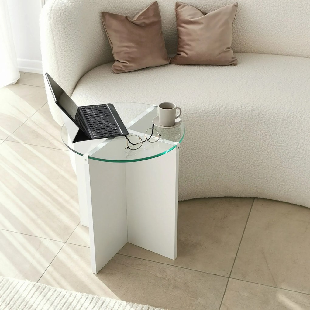 Mesas de Aninhamento Lily – Branco – Diâmetro: 40 cm, Altura: 45 cm/50