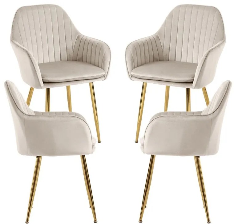 Pack 4 Cadeiras Chic Golden - Beige