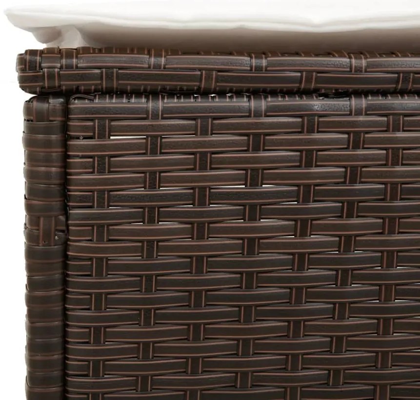 Espreguiçadeiras com almofadões 2 pcs vime PE castanho