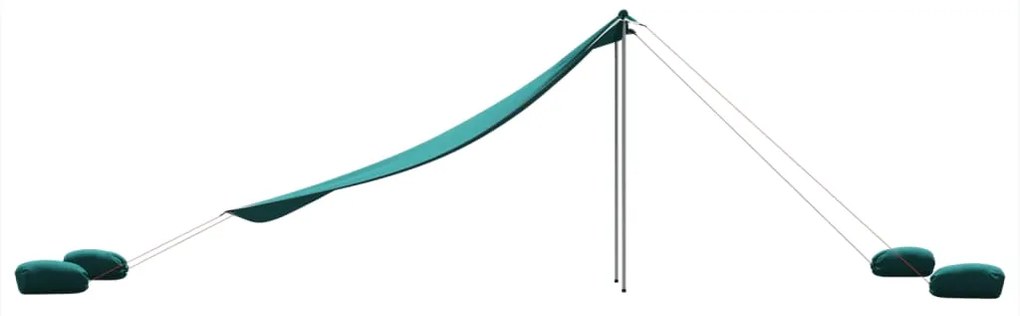 Toldo de praia com âncoras de areia 304x300 cm verde