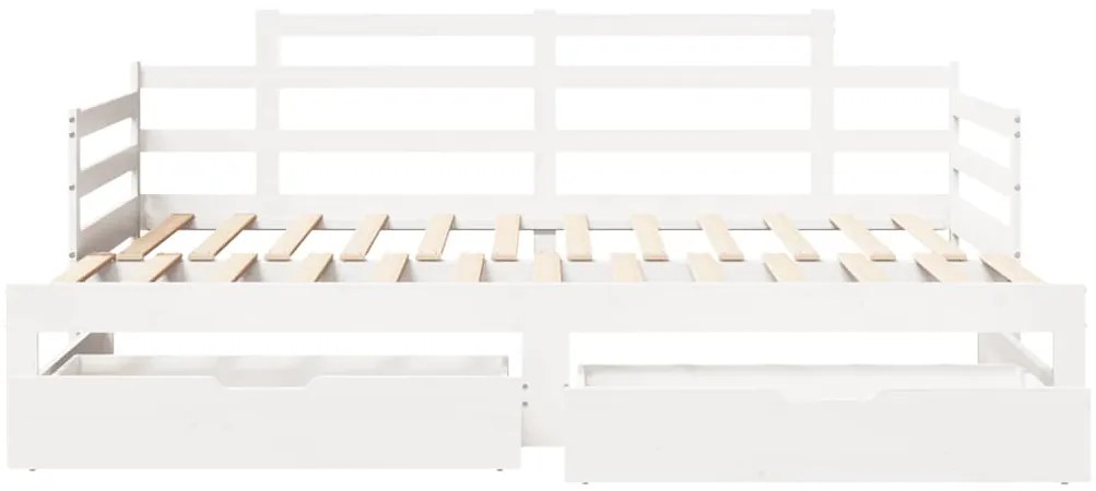 Sofá-cama com gavetão e gavetas sem colchão 80x200 cm branco