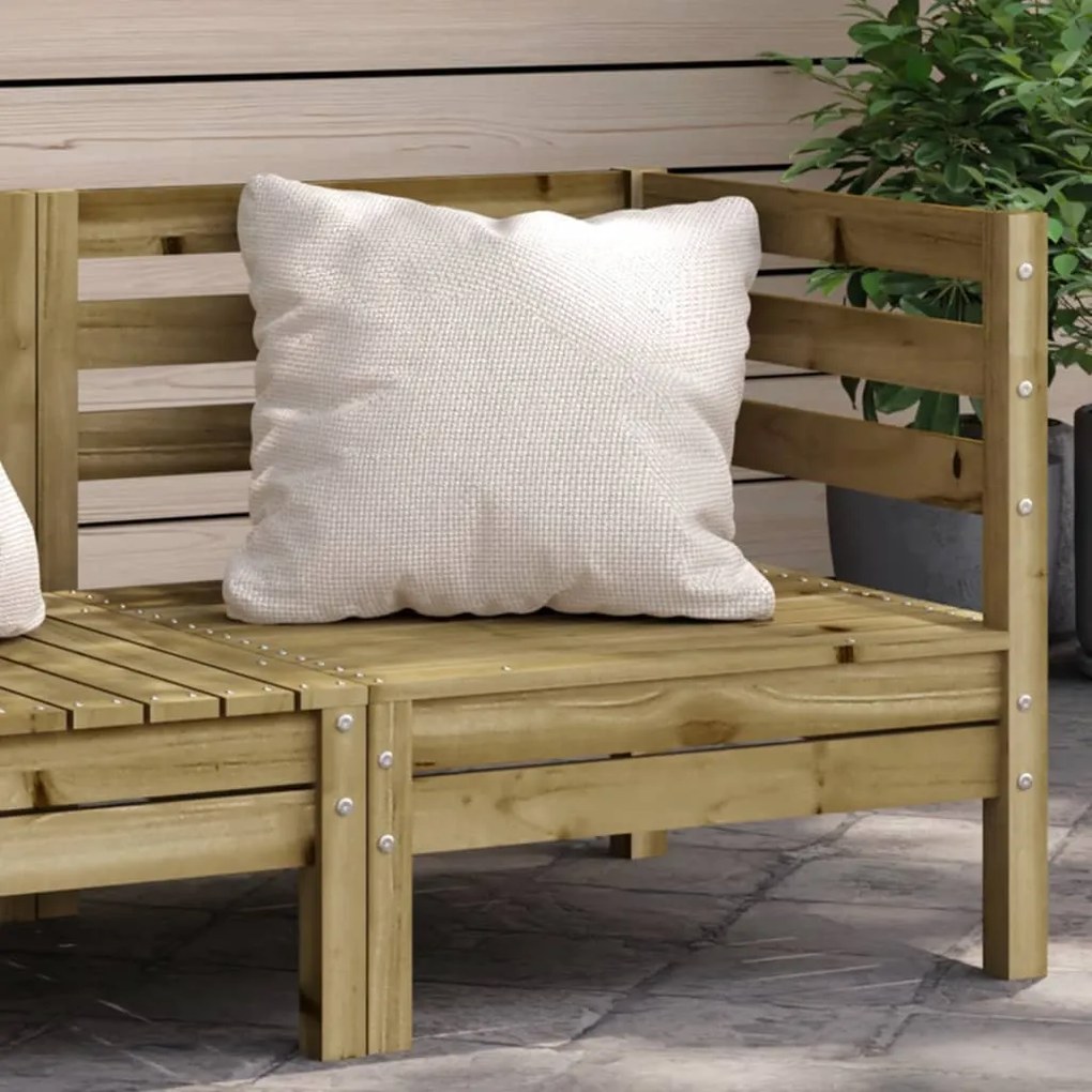 vidaXL Sofá de canto para jardim madeira de pinho impregnada