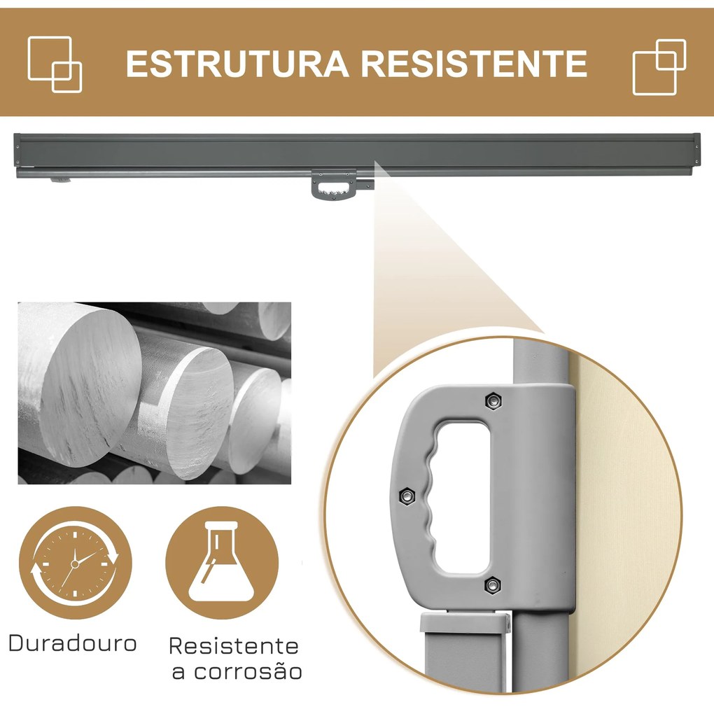 Toldo Lateral Retrátil para Terraço Pátio ou Jardim Toldo de Privacida