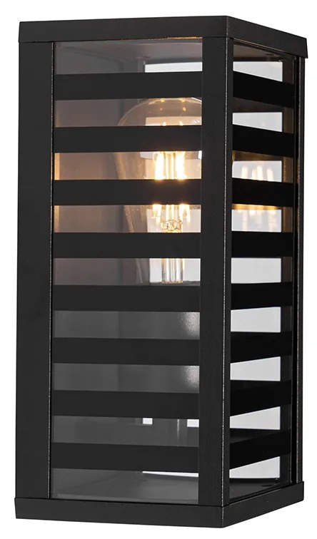 Candeeiro de parede exterior moderno preto 26 cm IP44 - Reims