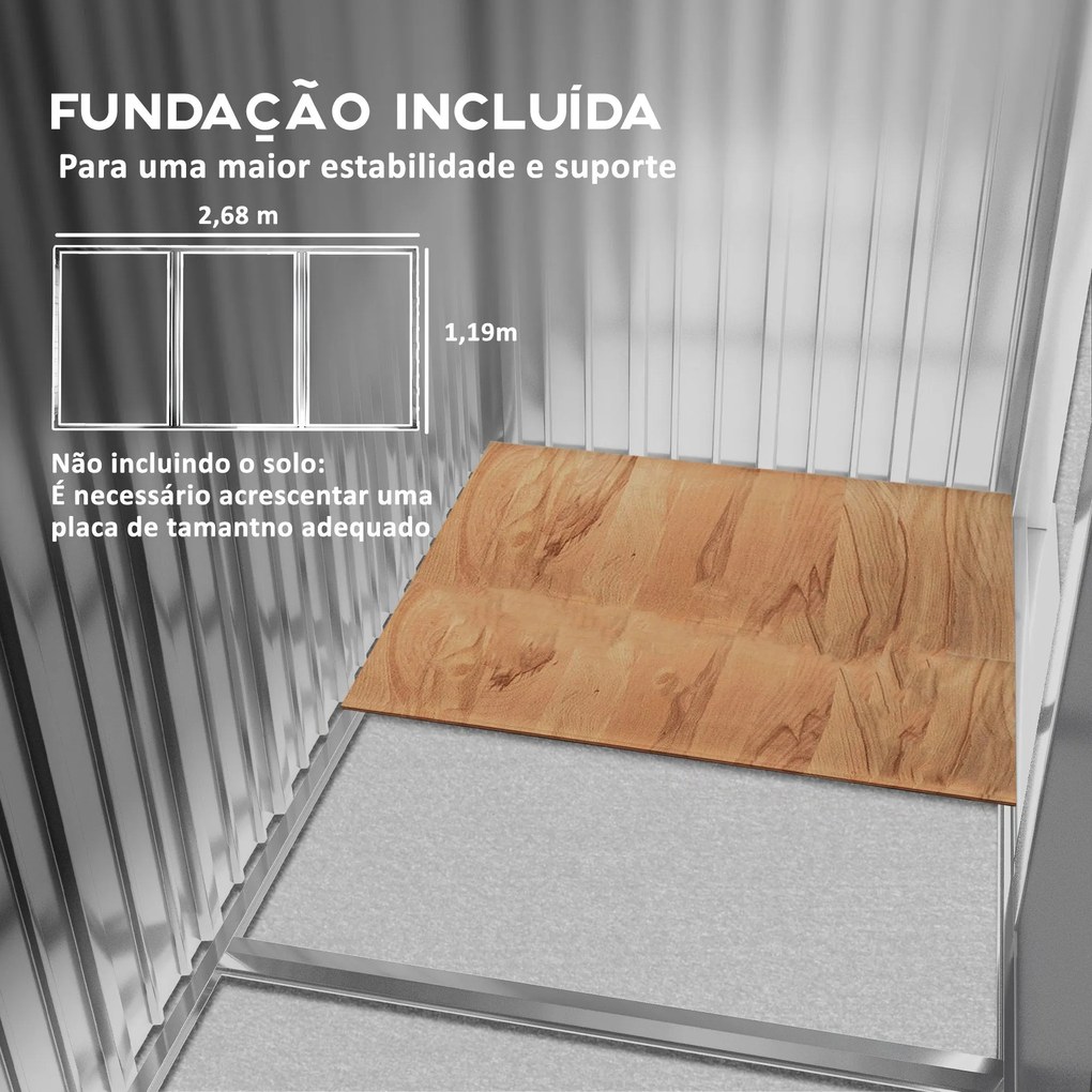 Casetta Grigia – Abrigo de Jardim em Aço Galvanizado Cinza 3,46 m² com