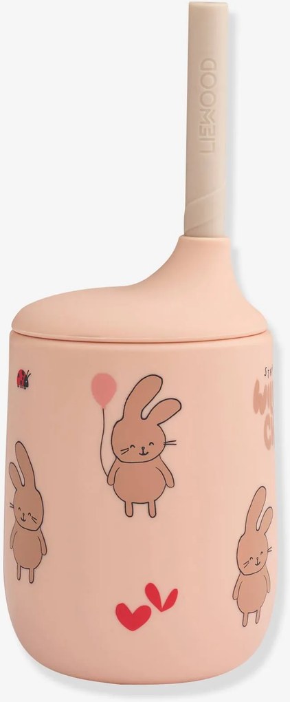 Copo em silicone com palhinha Ellis - LIEWOOD rosa-pálido