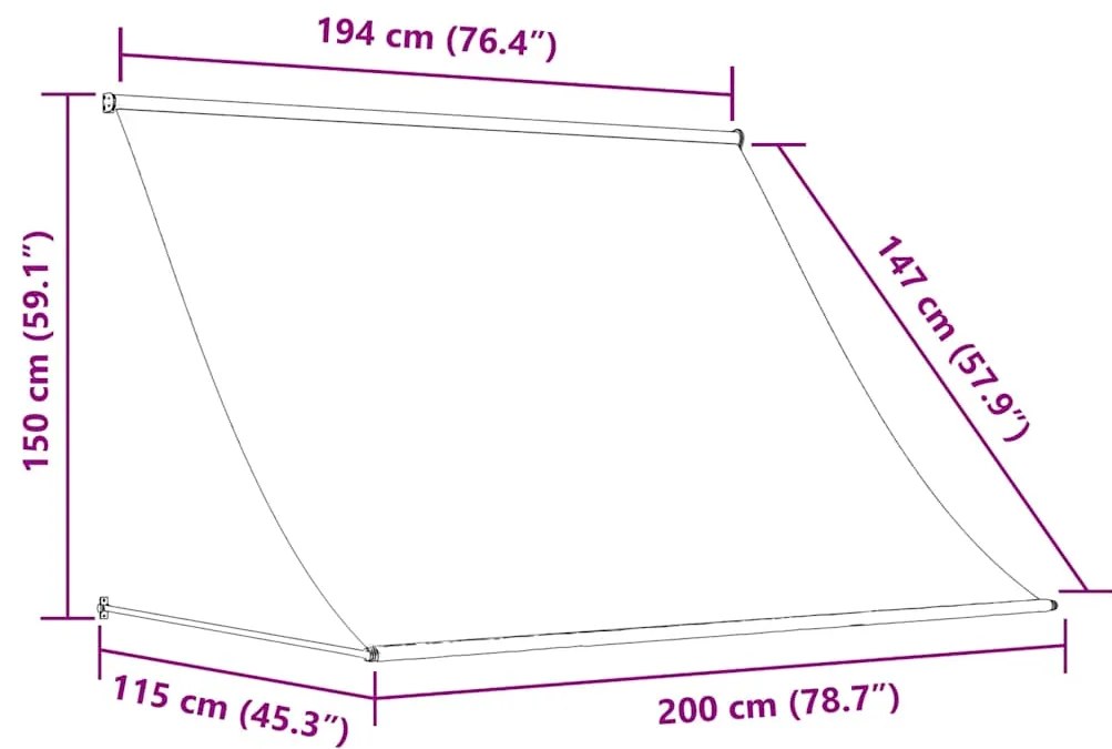 Toldo retrátil 200x150 cm creme