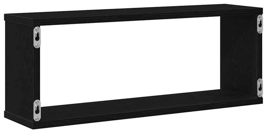 Conjunto de Prateleiras vidaXL de 4 - Carvalho Preto - 60x15x23 cm - F