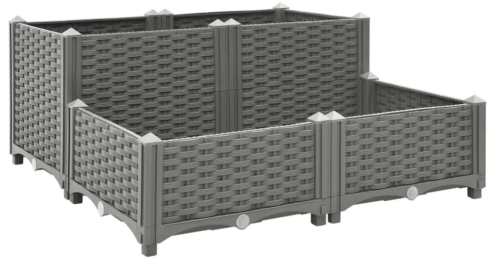 vidaXL Canteiro elevado 80x80x38 cm polipropileno