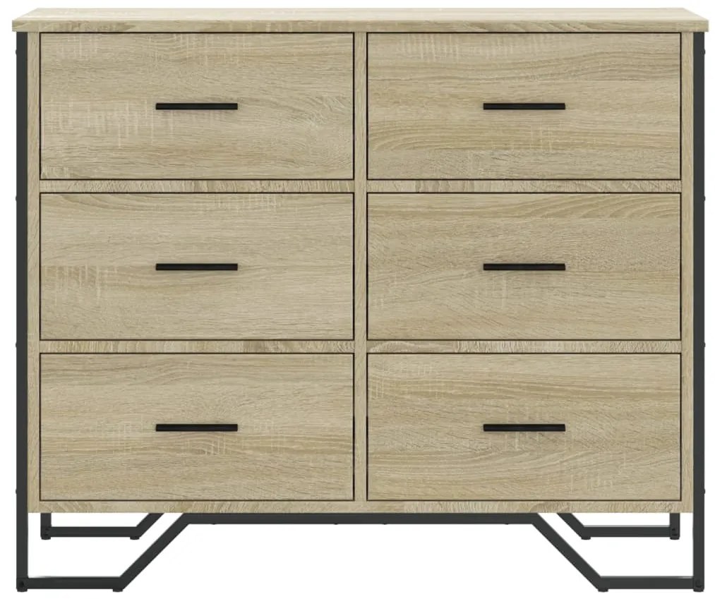 Cómoda 91x35,5x74,5 cm derivados de madeira carvalho sonoma