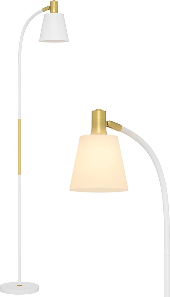 Candeeiro de sala com altura regulável entre 127 e 160 cm, com interruptor, casquilho E27, branco