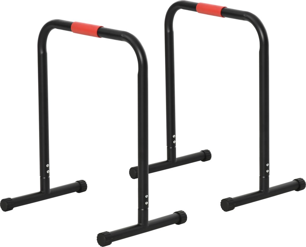 Suporte de treino de barras paralelas para flexões inclinadas construção muscular Calistênicos 63x41x73 cm Preto