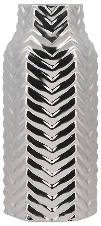Vaso de cerâmica grés prateada 32 cm XANTHOS  Beliani