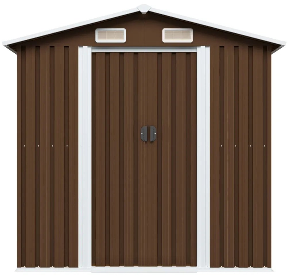 Abrigo de jardim 204x132x186 cm aço castanho