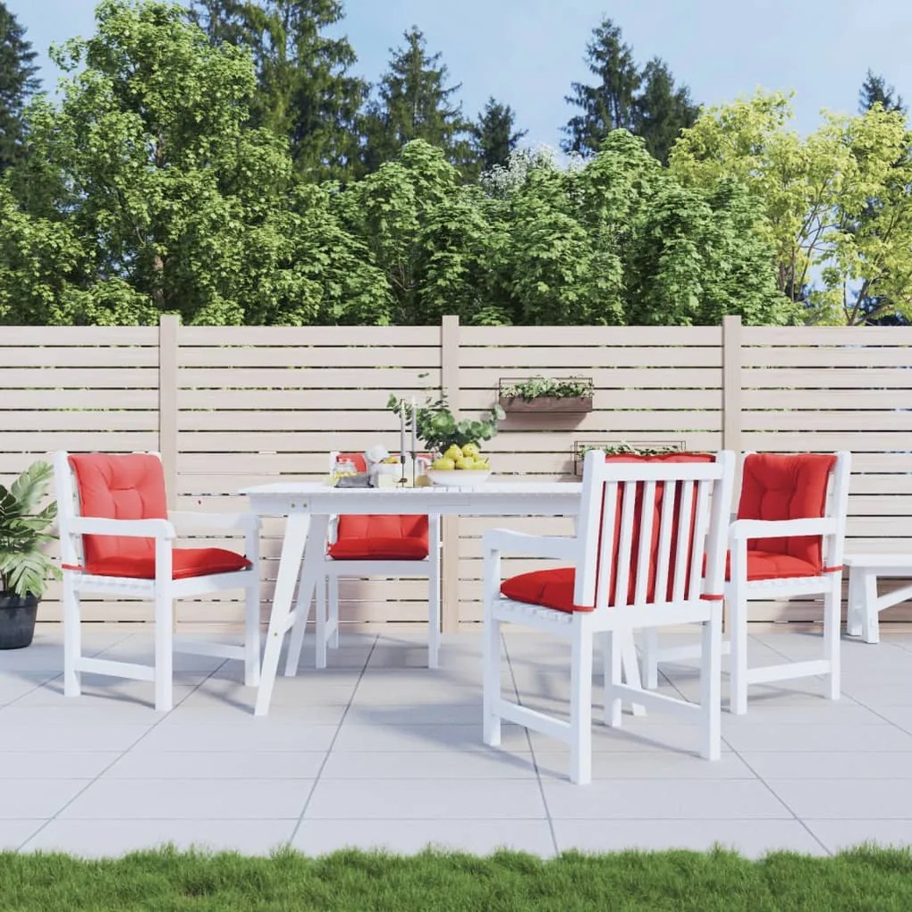 vidaXL Almofadões lombares p/ cadeiras de jardim 4pcs tecido vermelho