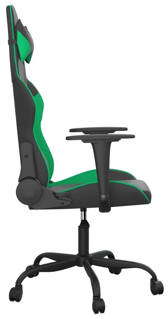 Cadeira gaming couro artificial preto e verde