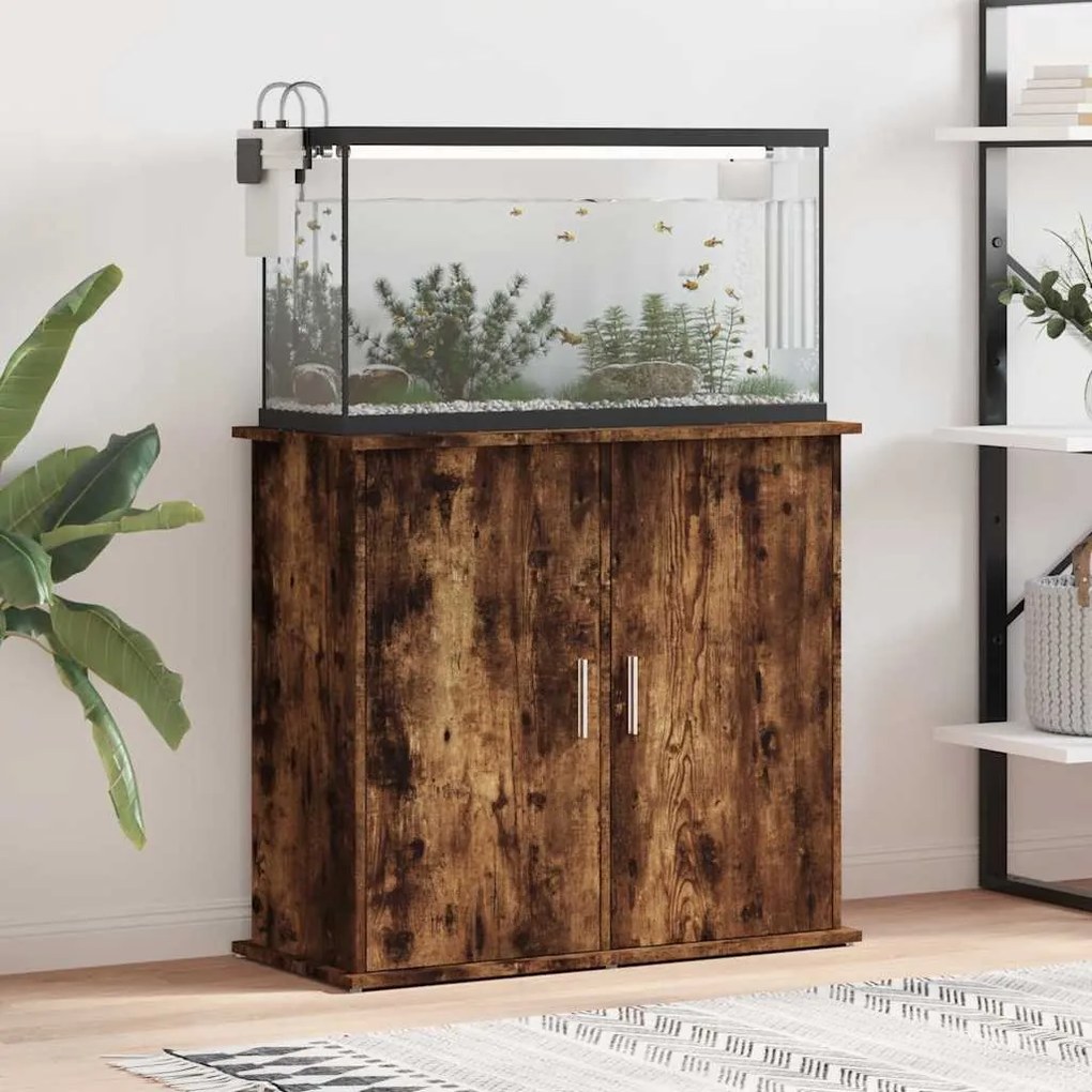 vidaXL Suporte de aquário 81x36x73 cm deriv. madeira carvalho fumado