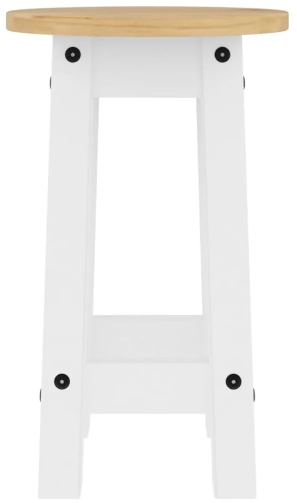 Bancos de bar 2 pcs madeira de pinho maciça branco