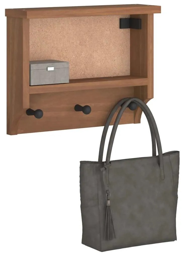 vidaXL Cabide de parede SANDNES 45x12x35 cm Pinho de madeira maciça